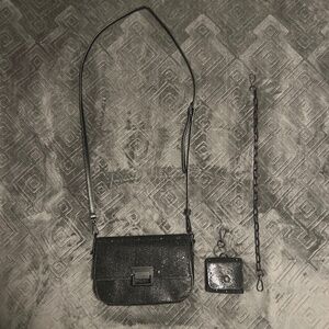 Black Rhinestone Covered Purse & AirPods Holder